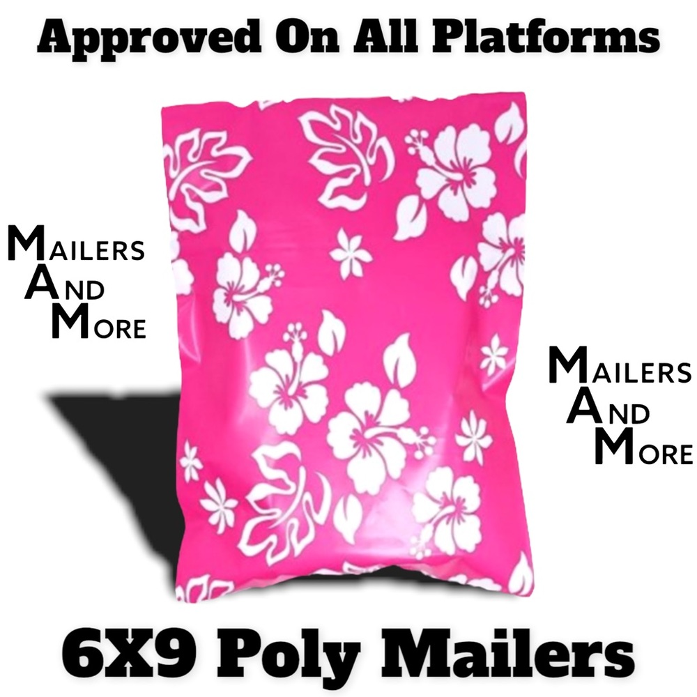 50 6X9 Pink Hawaiian Poly Mailers PRICE IS FIRM WEEKEND SALE - Picture 2 of 5